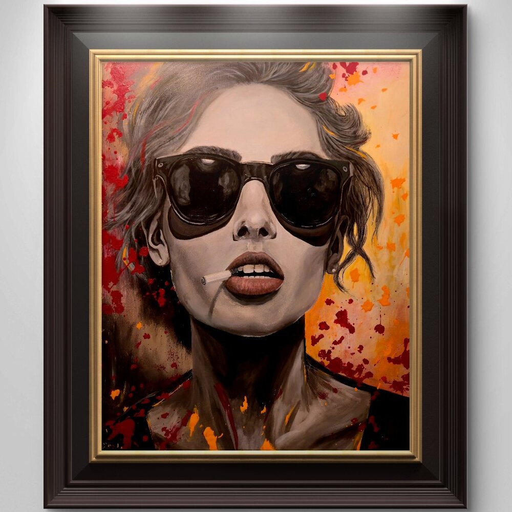 ORIGINAL Painting- "Smoke Show No.2"- 24" X 30" Contemporary, Modern, Surrealism
